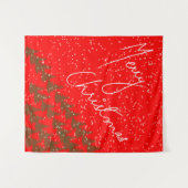 Handgetekend Prettig Kerstfeest Wandkleed (Voorkant (horizontaal))