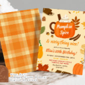 Handgetekend Pumpkin Spice en Nice Feestje Kaart
