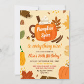 Handgetekend Pumpkin Spice en Nice Feestje Kaart (Voorkant)