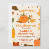 Handgetekend Pumpkin Spice en Nice Party Kaart (Voorkant)