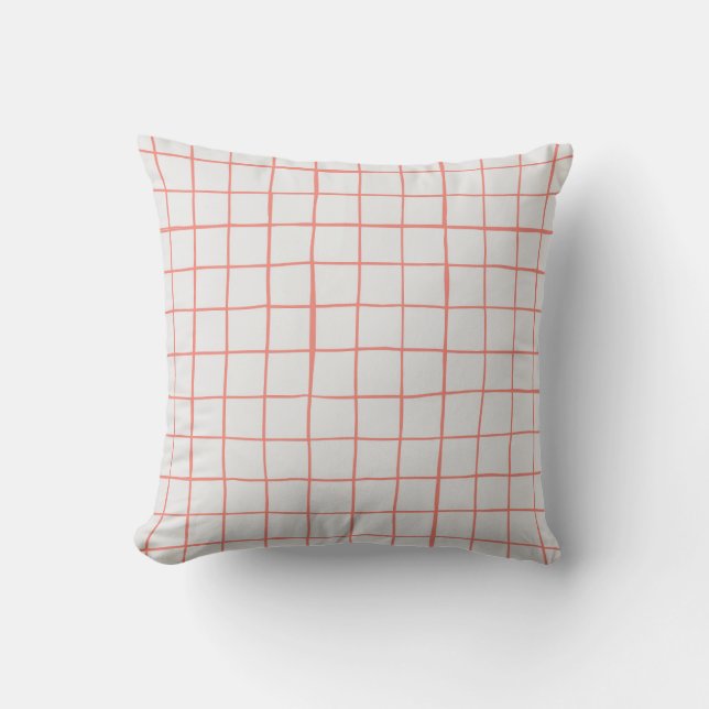handgetekend rasterpatroon kussen (Voorkant)
