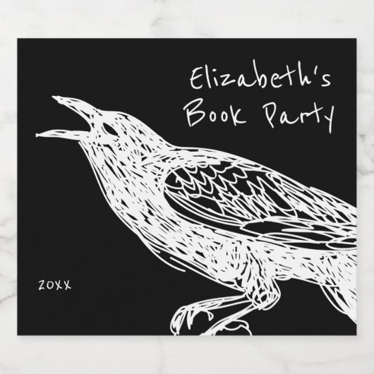 Handgetekend, Raven Bier Etiket (Enkel label)