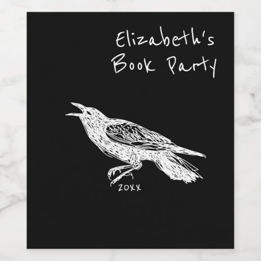 Handgetekend, Raven Wijn Etiket (Enkel label)