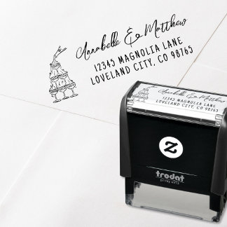 Handgetekend retouradres voor trouwkaarten  zelfinktende stempel