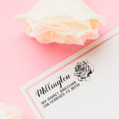 Handgetekend Roos Achternaam Script Retouradres Rubberstempel