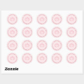 Handgetekend roze pompoen baby shower retouradres ronde sticker (Vel)