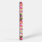 Handgetekend roze zigzagpatroon iPhone hoesje (Rechterkant)