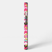 Handgetekend roze zigzagpatroon iPhone hoesje (Linkerkant)