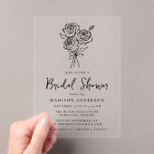  handgetekend rozenboeket Vrijgezellenfeest Acryl Uitnodigingen (Insitu (Draagbaar))