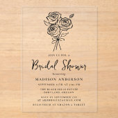  handgetekend rozenboeket Vrijgezellenfeest Acryl Uitnodigingen (Voorkant)