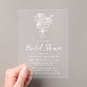 handgetekend rozenboeket Vrijgezellenfeest Acryl Uitnodigingen (Insitu (Draagbaar))