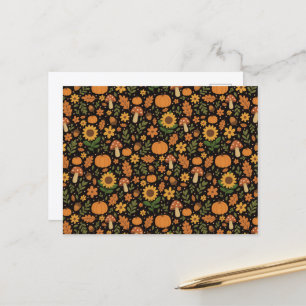 Handgetekend Rustiek Herfstpatroon Envelop Briefkaart