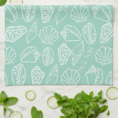 Handgetekend schelp patroon keukenhanddoek (Gevouwen)