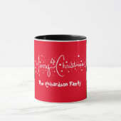 Handgetekend script Merry Christmas Sneeuw Mok (Midden)