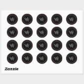 Handgetekend script zakelijk bedankt roze hart ronde sticker (Vel)