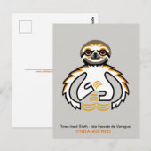 Handgetekend - SLOTH - Behoud - Natuur - Briefkaart (Voorkant / Achterkant)