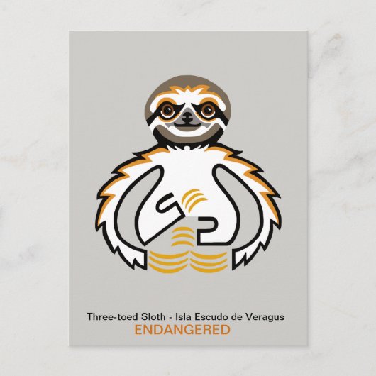 Handgetekend - SLOTH - Behoud - Natuur - Briefkaart (Voorkant)