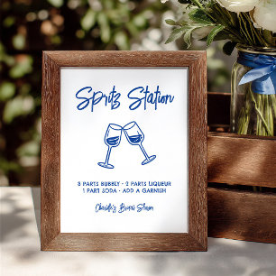 Handgetekend Spritz Station Bruiloftssalon Bord