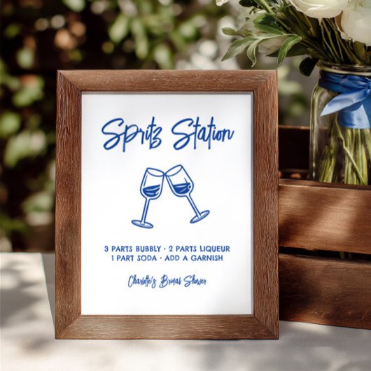Handgetekend Spritz Station Bruiloftssalon Bord