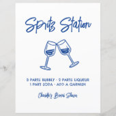 Handgetekend Spritz Station Bruiloftssalon Bord (Voorkant)