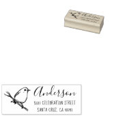 Handgetekend Vogel Custom Handgeschreven Retouradr Rubberstempel (Gestempeld)
