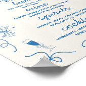 Handgetekend Whimsical Bar Drank Menu Bruiloft Bor Poster (Hoek)