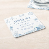 Handgetekend Winter Après-ski Bachelorette-feestje Kartonnen Onderzetters (Schuin)