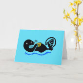 Handgetekend - Zee OTTER - Behoud - Natuur - Kaart (Gele Bloem)