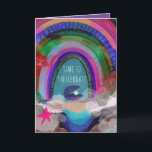 Handgetekend Zee Shell helder kleurrijk gedenkel Kaart<br><div class="desc">Schrijf je eigen shell pun of gebruik deze in plaats van 'vier'. Pas de foto, het bericht en de kleuren binnen aan. Originele kunst van Becky Nimoy</div>