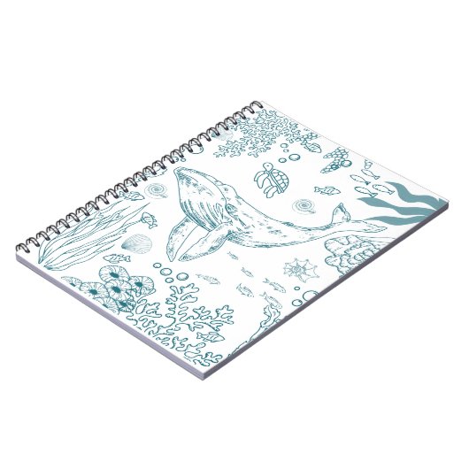 Handgetekend zeeleven notitieboek (Linkerzijde)