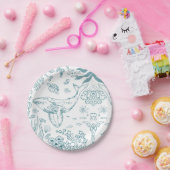 Handgetekend zeeleven papieren bordje (Feest)