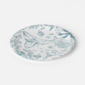 Handgetekend zeeleven papieren bordje (Gekanteld)