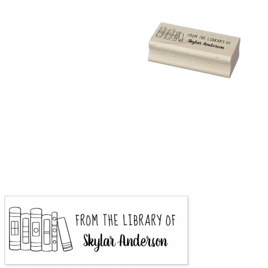 Handgetekende aangepaste handgeschreven bibliothee rubberstempel (Gestempeld)