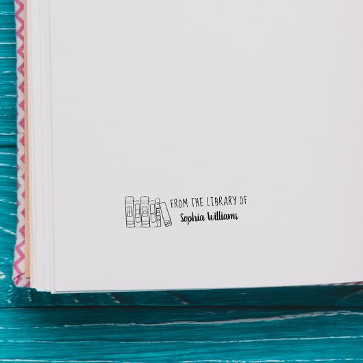 Handgetekende aangepaste handgeschreven bibliothee rubberstempel