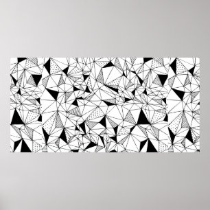 handgetekende abstracte geometrische achtergrond m poster