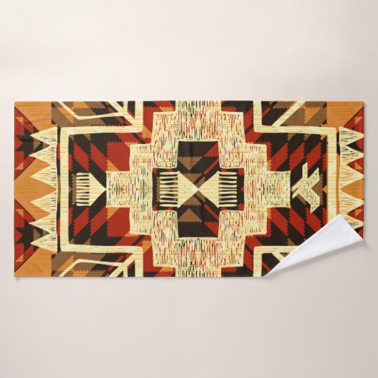 Handgetekende, abstracte illustratie van Native Am Badhanddoek (Badhanddoek)