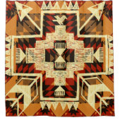 Handgetekende, abstracte illustratie van Native Am Douchegordijn (Voorkant)