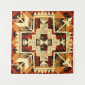 Handgetekende, abstracte illustratie van Native Am Wandkleed (Voorkant (horizontaal))