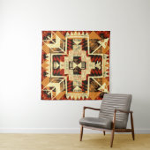 Handgetekende, abstracte illustratie van Native Am Wandkleed (In Situ (horizontaal))
