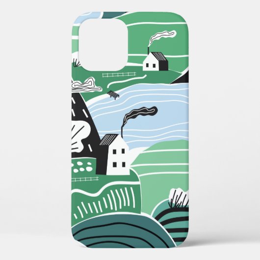 Handgetekende abstracte scandinavische afbeelding Case-Mate iPhone case (Achterkant)