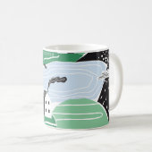 Handgetekende abstracte scandinavische afbeelding koffiemok (Voorkant rechts)
