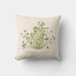 Handgetekende Acetabularia zeewier Kussen