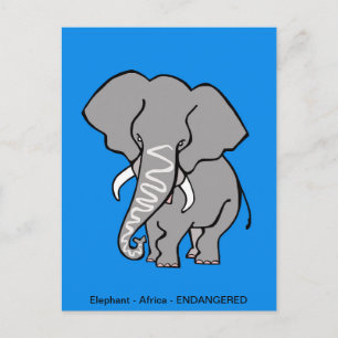Handgetekende Afrikaanse olifant Conservation - Bl Briefkaart