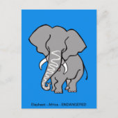 Handgetekende Afrikaanse olifant Conservation - Bl Briefkaart (Voorkant)