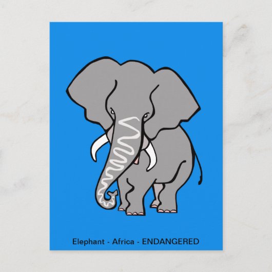 Handgetekende Afrikaanse olifant Conservation - Bl Briefkaart (Voorkant)