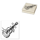 Handgetekende akoestische gitaar voor de gitarist rubberstempel (Gestempeld)