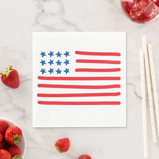 Handgetekende Amerikaanse vlag | 4 juli / Dag van Servet (Insitu)