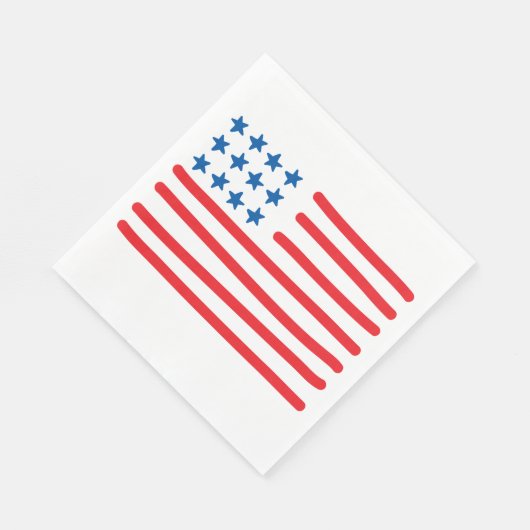 Handgetekende Amerikaanse vlag | 4 juli / Dag van  Servet (Hoek)