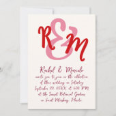 Handgetekende Ampersand Initialen bruiloft Kaart (Voorkant)