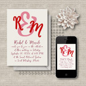 Handgetekende Ampersand Initialen bruiloft Kaart